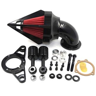 HTTMT- Glossy Black Diamond Air Cleaner Intake Compatible with Harley 01-07 Softail 04-07 Dyna 02-07 Touring [P/N: MT226C]