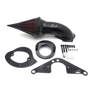 HTTMT- Glossy Black Spike Air Cleaner Intake Kit Compatible with Road Star 1600 1700 99-12 [P/N: MT225-008]