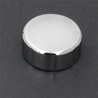 HTTMT Group Motorcycle Chrome Billet Aluminum Brake Fluid Reservoir Cap Cover"S" Engraved For Universal Bikes with 40mm Diameter Round Reservoir