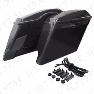 HTTMT HL1584-01R Motorcycle Extended Stretched Saddlebag Compatible with Harley Touring FLHT FLHTCU 2014-2020