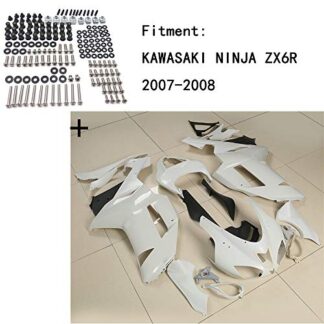 HTTMT K0607- Unpainted ABS Body work Fairing Kit w/screw Compatible with KAWASAKI NINJA ZX6R 2007-2008