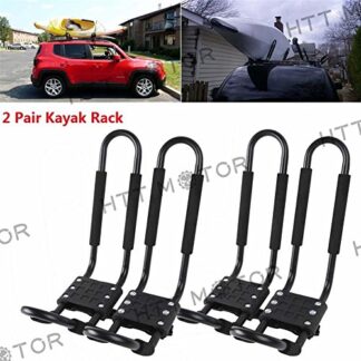 HTTMT KAYAK-1(2P)- 2 Pairs Kayak Carrier Boat SUV Canoe Surf Ski Snowboard Roof Mount J-Bar Rack