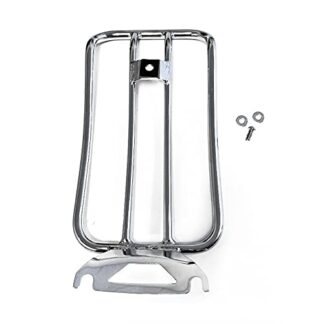 HTTMT LR13+500-SHK- New Chrome Solo seat Luggage Rack+Bolt Compatible with Harley 97-15 Touring FLH FLT
