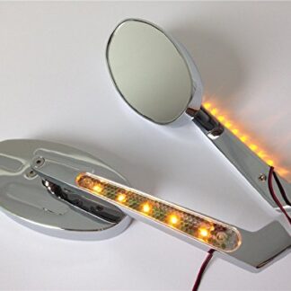 HTTMT MT027A+TTT004- LED Turn Signal Running Mirrors Compatible with CBR 600 900 929 954 1000 RR OVAL Shape