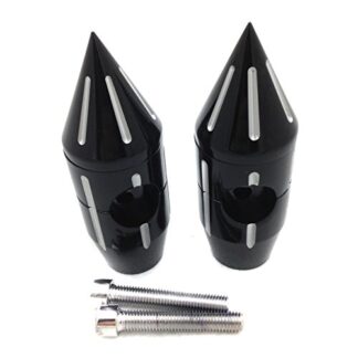 HTTMT MT030-006-2"- 2 1/4" Black Spike Handlebar Risers Compatible with Harley Softail Dyna Sportster Custom 1''