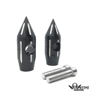 HTTMT- MT030-013-25-BK- Black Motorcycle Spike Handlebar Risers 1 inch 1" 25mm Diameter 5" tall