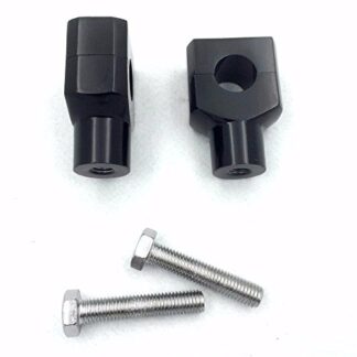 HTTMT MT030-08-22- Motorcycle Black Round 7/8" 22mm 7/8 Inch Handlebar Riser Clamps Compatible with Harley Kawasaki Suzuki Yamaha V-Star 650 Silverado Road Star VTX 1300 C