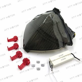 HTTMT MT041- New Tail Brake Light Turn Signals Compatible with Yamaha Yzf R1 2004 2005 2006 Smoke