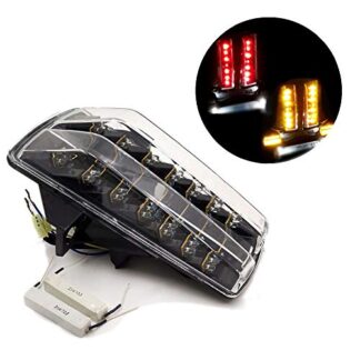 HTTMT MT045- Tail Light Brake Tail Lights with Integrated Turn Signals Indicators Compatible with 2003-2011 Suzuki Sv650 Sv650S Sv1000 Sv1000S Clear