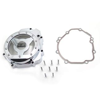 HTTMT MT051A- Chrome Left Engine Stator Cover See Through Compatible with Suzuki 2004 Gsxr 750 1000