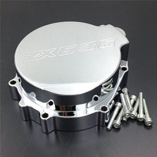 HTTMT MT052- Billet Aluminum Motorcycle Engine Stator Cover Compatible with 2003-2004 Kawasaki ZX-6R ZX636 Chrome Left