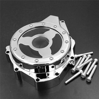 HTTMT MT054A- Glass See Through Engine Stator Cover Compatible with Suzuki Gsx1300R Hayabusa 1999-2013 Chrome