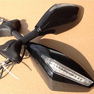 HTTMT MT085- ntegrated Led Turn Signals Side Mirrors Fit Compatible with Universal Bike Gloss Black New
