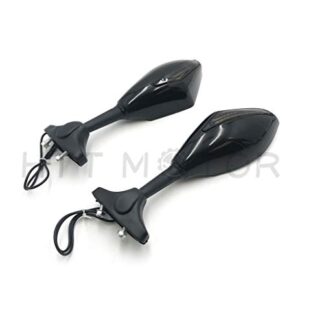 HTTMT MT085A- Blue Led Turn Signal Mirror Smoke Compatible with CBR900 Hayabusa Katana Yamaha R6 R1