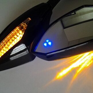 HTTMT MT085A-GBK+CL Blue Led Mirror Compatible with Fzr Yzf Fz1 Fazer Fjr1300 Ninja Zx10R Zx-12R Er-6F