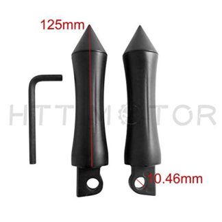 HTTMT MT095-014- Motorcycle Black Custom FootPeg Footrest Compatible with 1984-2016 Harley Davidson Touring Road King Street Glide Road Glide Ultra Limited