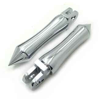HTTMT MT095+PA012 - Chrome FootPegs Compatible with 2010-2014 Triumph Thunderbird Storm (Front)