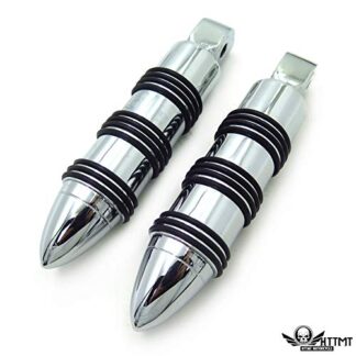 HTTMT MT107+PA011 - Chrome Rear FootPeg Compatible with 1995-2008 Suzuki Intruder 1400/Boulevard S83 (Rear)