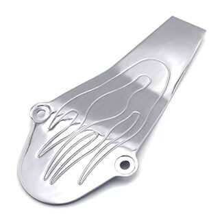 HTTMT MT125-F-02- Motorcycle Chrome Aluminum Flame Drive Shaft Cover Compatible with 1998-2015 Yamaha V-Star 650 Classic Custom/ 1998-2009 Yamaha V-Star 1100 Classic Custom