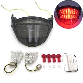 HTTMT MT181- Motorcycle Smoke Lens Led Tail Light Brake Light Turn Signal Compatible with 2005-2006 Suzuki GSXR 1000