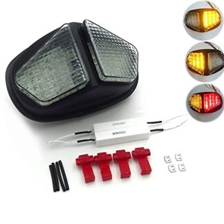 HTTMT MT182- Motorcycle Clear Lens Led Tail Light Brake Light Turn Signal Compatible with 2004-2005 Triumph Daytona 600/650