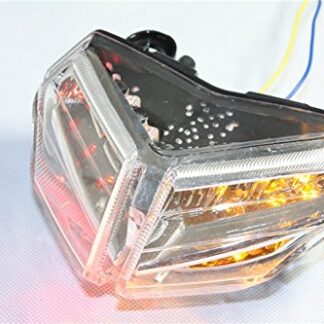 HTTMT MT197- Motorcycle Clear Led Tail Light Brake Light with Integrated Turn Signals Indicators Compatible with Ducati 1098 / 1098R / 1098S/ 848 / EVO/Corse SE / 1198 / 1198R / 1198S