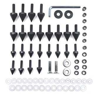 HTTMT MT215-004- Black Motorcycle Spike Fairing Bolts Compatible with 2003 2004 Suzuki Gsxr1000 GSXR 1000