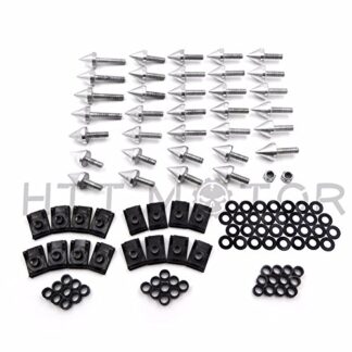 HTTMT MT215-006- Silver Spike Fairing Bolts Kits Compatible with 2004 2005 2006 Yamaha YZF R1 YZF-R1 Yzfr1