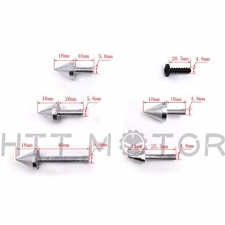 HTTMT MT215-017- Universal Spike Fairing windscreen Bolts Compatible with CBR 600 929 954 900 RR Silver