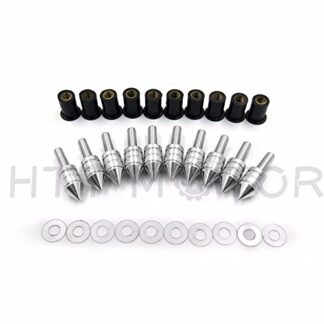 HTTMT MT215-019- Windshield Spike Bolts Nuts Screw Compatible with Yamaha Kawasaki Ducati Suzuki SILVER