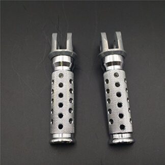 HTTMT MT216-017- Motorcycle Silver Polished Front Foot Pegs Compatible with Kawasaki EX250 EX500 Ninja ZX6 D/E/R ZX750 Ninja 1990 1991 1992 1993 1994 1995 1996 1997 1998