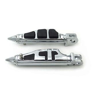 HTTMT MT216-048+PA012 - Stiletto Footpegs Compatible with 1995-2003 Triumph Thunderbird (Front & Rear) Chrome