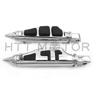 HTTMT MT216-048+PA013X2 - Stiletto spike Footpegs Compatible with Passenger Hard-Ball & Boardwalk Models (Rear) chrome