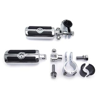 HTTMT MT216-049- 1" 1 1/4" Highway Radical Skull Foot Pegs Clamps Compatible with Harley Sportster 883 1340