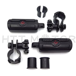 HTTMT MT216-049-XIN 1" 1 1/4" Highway Radical Skull Foot Pegs Clamps mounting Bracket Compatible with Harley Sportster 883 1340 Black New