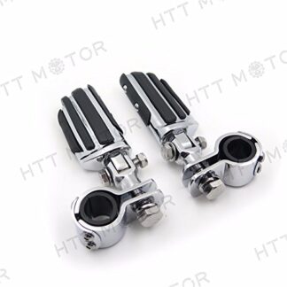 HTTMT MT216-049+MT216-118- Highway Radical Flame Foot Pegs Clamps 1" 1 1/4" Compatible with Harley Sportster 883 1340