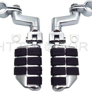 HTTMT MT216-050- Chromed Highway Clamps 1" Large Foot Pegs Compatible with V-STAR Roadstar KAWASAKI VULCAN