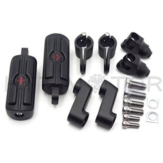 HTTMT MT216-050-XIN Front Rider 1" Highway Radical Skull Foot Peg Clamps Compatible with TRIUMPH ROCKET 3 2300cc Black New