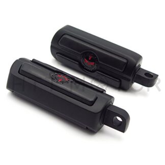 HTTMT MT216-051- Black New 2pcs Motorcycle Skull Footrest Foot Pegs Compatible with 1984-2014 Harley Davidson