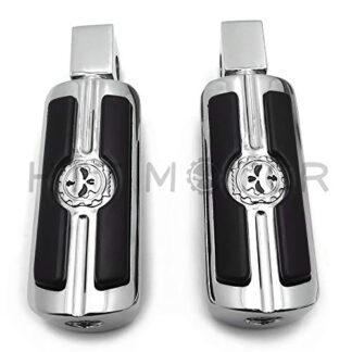HTTMT MT216-051+PA002X2 - Chrome Gear Skull Footpegs Compatible with Kawasaki '13-'16 Ninja 300 '12-'16 Ninja 650