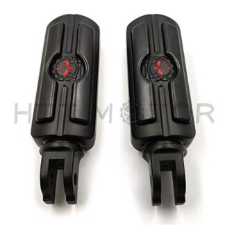 HTTMT MT216-051+PA017X2 - Black Gear Skull Footpeg Compatible with Harley 2018-2019 Breakout FXBR/Breakout 114 FXBRS
