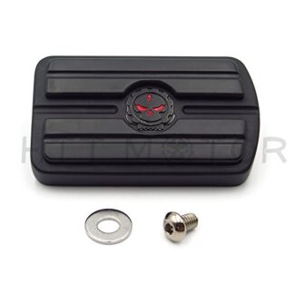 HTTMT MT216-052- Black New Compatible with Harley Davidson Touring Softail Brake Pedal Large Pad Gear Skull