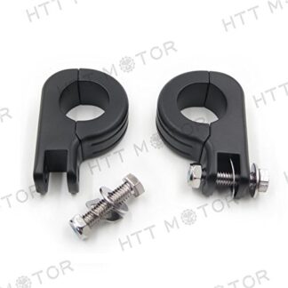 HTTMT MT216-055-BK Black Footpeg P-clamp Mounting Kits Compatible with Harley 1-1/4 Inches Highway Bars