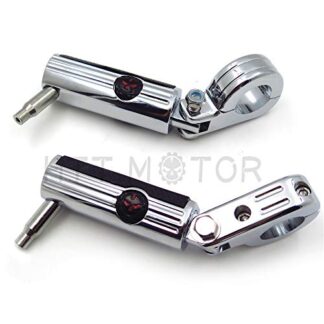 HTTMT MT216-057+216-121- Compatible with Chrome Gear Skull Highway Engine Guard Foot peg Mounting Rest Bar 1.5"