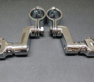 HTTMT MT216-059- Chrome Longhorn Footpeg 1.5" Mounts Clamp Compatible with BSA Norton Triumph Bobber Chopper Cafe racer ATV UTV Scooter