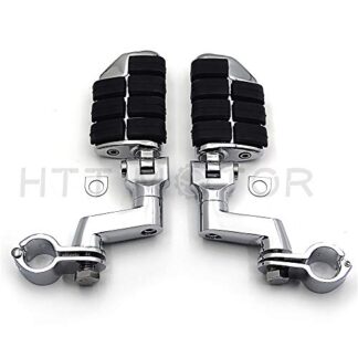 HTTMT MT216-059- Chromed Front Clamps 1.5" Large Foot Pegs Compatible with SUZUKI VL VZ M800 C800 M109R M90 S50 C90