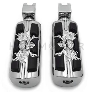HTTMT MT216-060+PA006X2 - Pirate Skull Footpeg Compatible with Yamaha V-Star 1100 650 Custom Stryker V-Max Virago Bolt