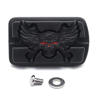 HTTMT MT216-061-Skull Zombie Pirate Black Skull Foot Large Brake Pedal Compatible with Harley Touring Softail Deluxe FLSTN