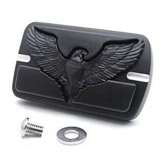 HTTMT MT216-064A- Motorcycle Black Compatible with Harley Davidson Touring Softail Brake Pedal Large Pad H-D Eagle Hawk Emblem