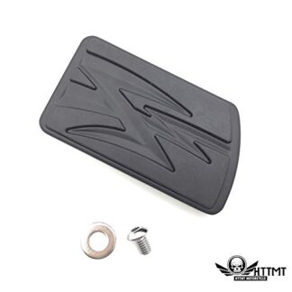 HTTMT MT216-066- Motorcycle Black Lightning Large Brake Pedal Pad Compatible with Harley Softail Slim FLS/Fat Boy FLSTF/Street Glide FLHX